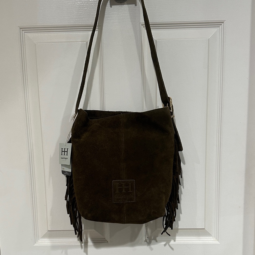 Haute Hippie Dark Brown Suede Fringe Shoulder Bag